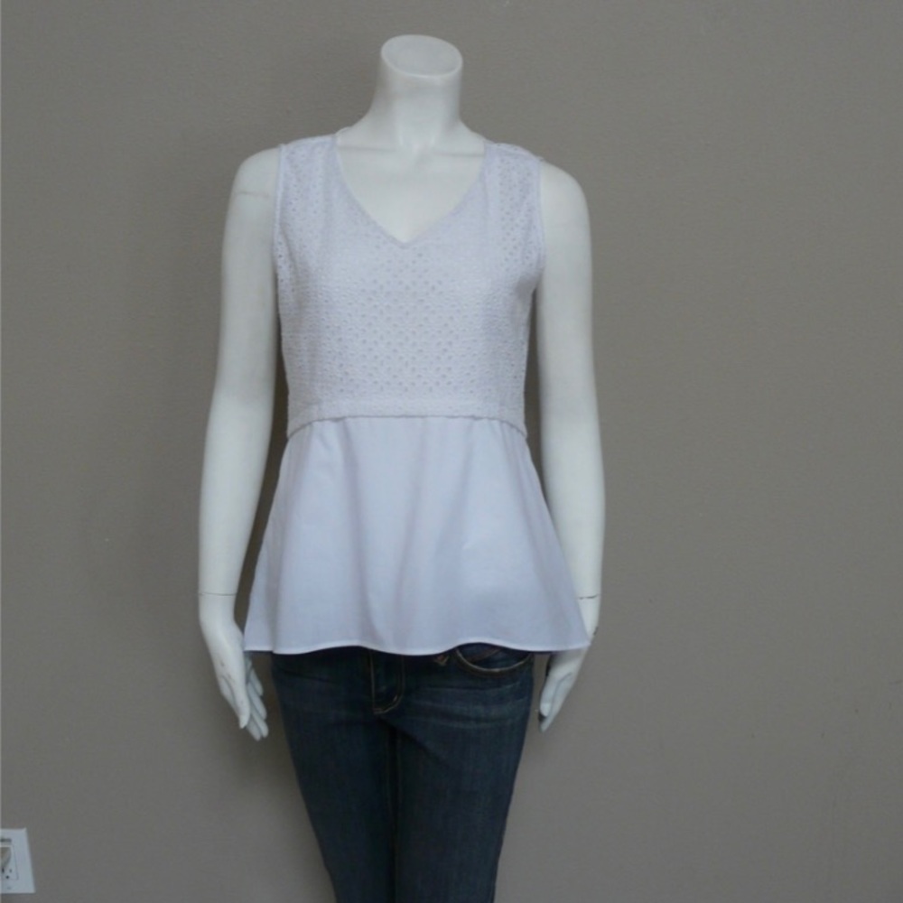ANTHROPOLOGIE: Eyelet Poplin Tank - Picture 4 of 5